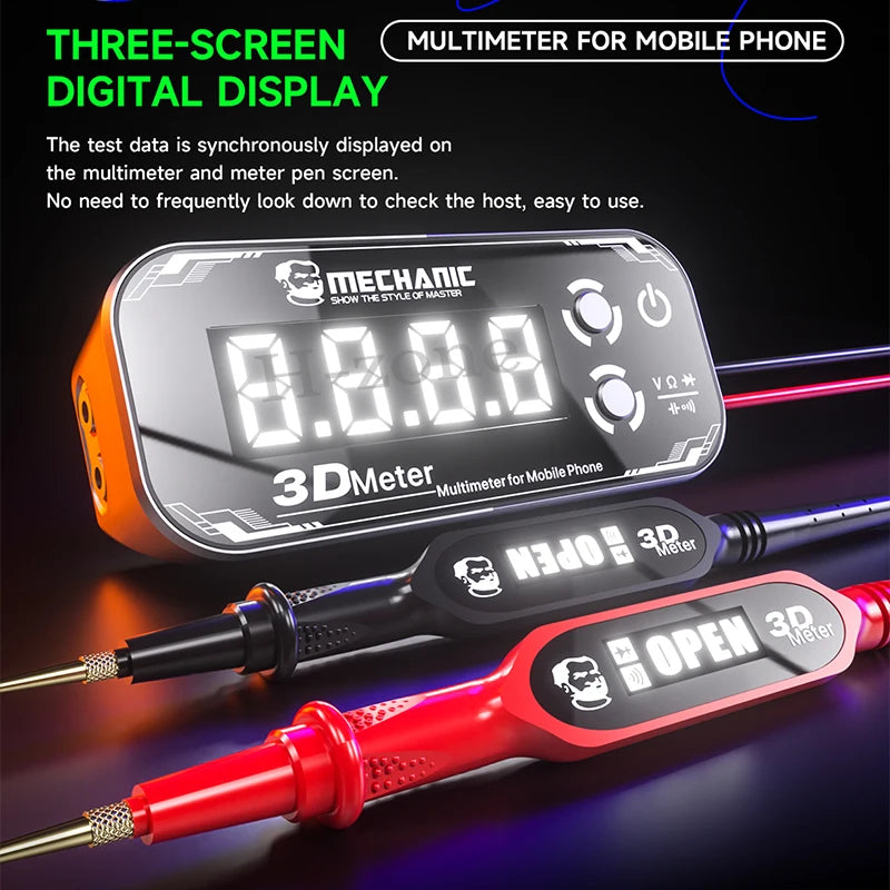 MECHANIC 3D Meter Vision Pen SHERLOCK V3.0 Inspection Car Digital Smart Multimeter Test with LCD Internal Screen Display Tool