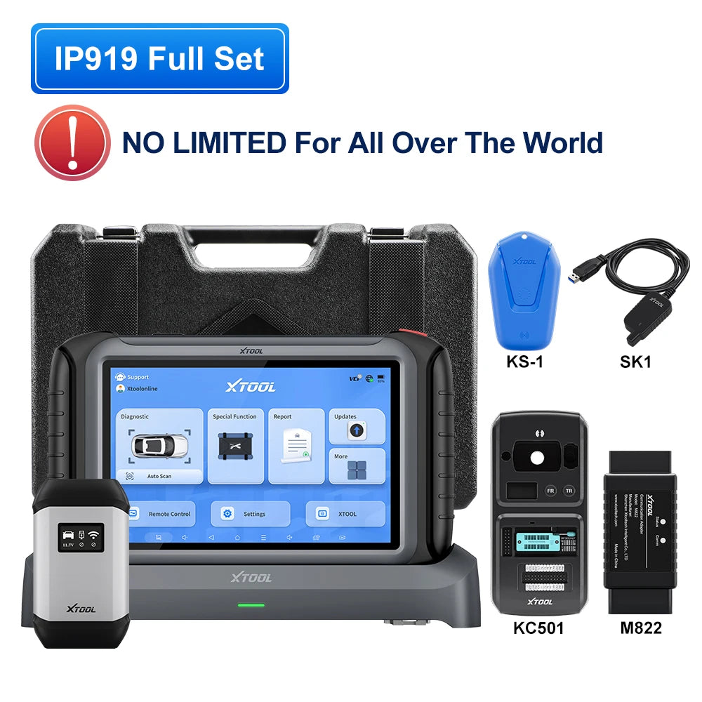 XTOOL IP919 Bluetooth Automotive Scanner ECU Coding 51+ Resets Car Diagnostic Tool Add PRE/POST SCAN Topology Map DOIP CANFD FCA
