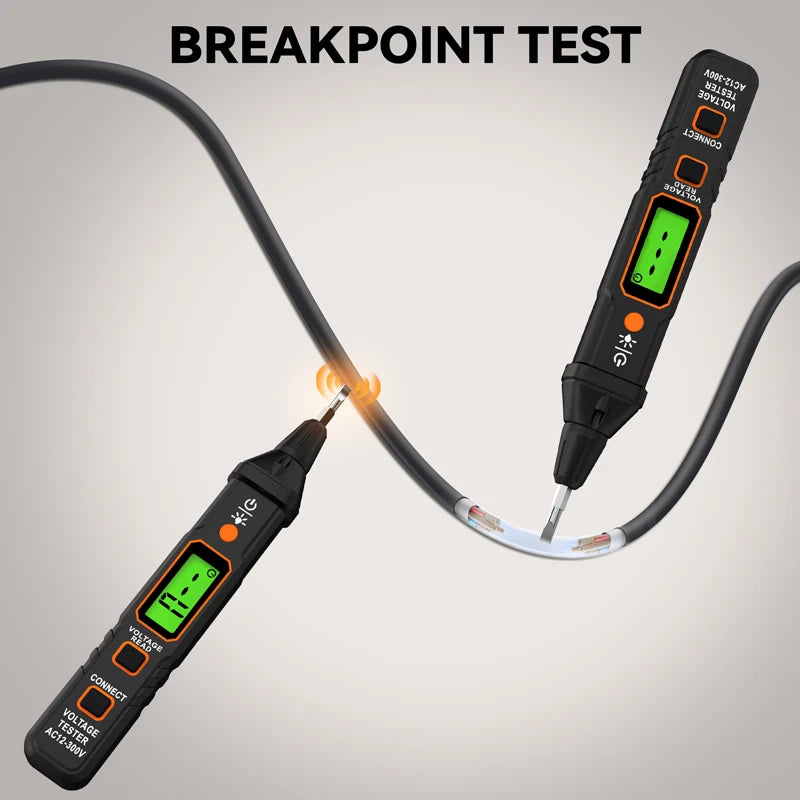 POROMETISTO VT06 Smart Inductive Tester Pen AC 12-300V NCV Continuity Test Voltage Test Pen Live/Null Wire Test Electrical Tool