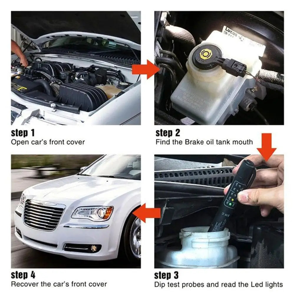 MINI Brake Fluid Tester Pen Automotive Universal DOT3/DOT4/DOT5 Testing 5 LED Brake Fluid Tester Car Diagnostic Tool