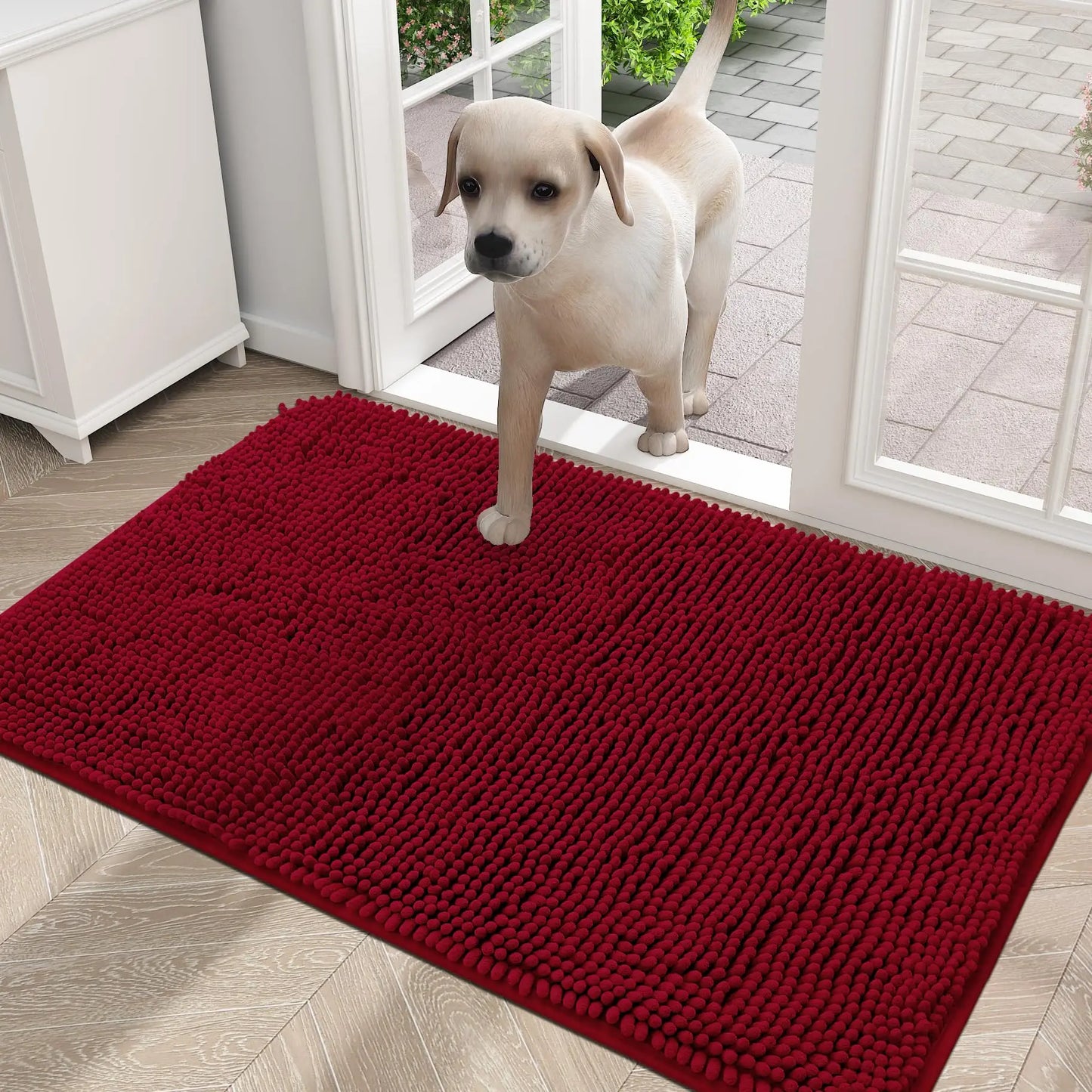 Olanly Dogs Entry Indoor Door Mat Dirt Absorbent Non-Slip Washable Mat Quick Dry Microfiber Mud Mat Dog Door Mat For Muddy Paws
