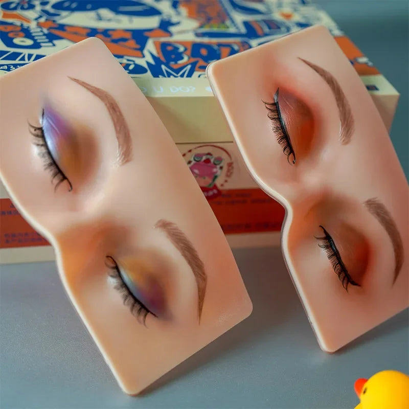 1PC Professional Eyebrow Tattoo Practice Board Soft Silicone Facial Makeup Eye Training Pad Reusable False Skin Mat