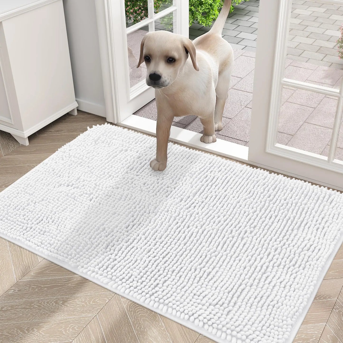 Olanly Dogs Entry Indoor Door Mat Dirt Absorbent Non-Slip Washable Mat Quick Dry Microfiber Mud Mat Dog Door Mat For Muddy Paws