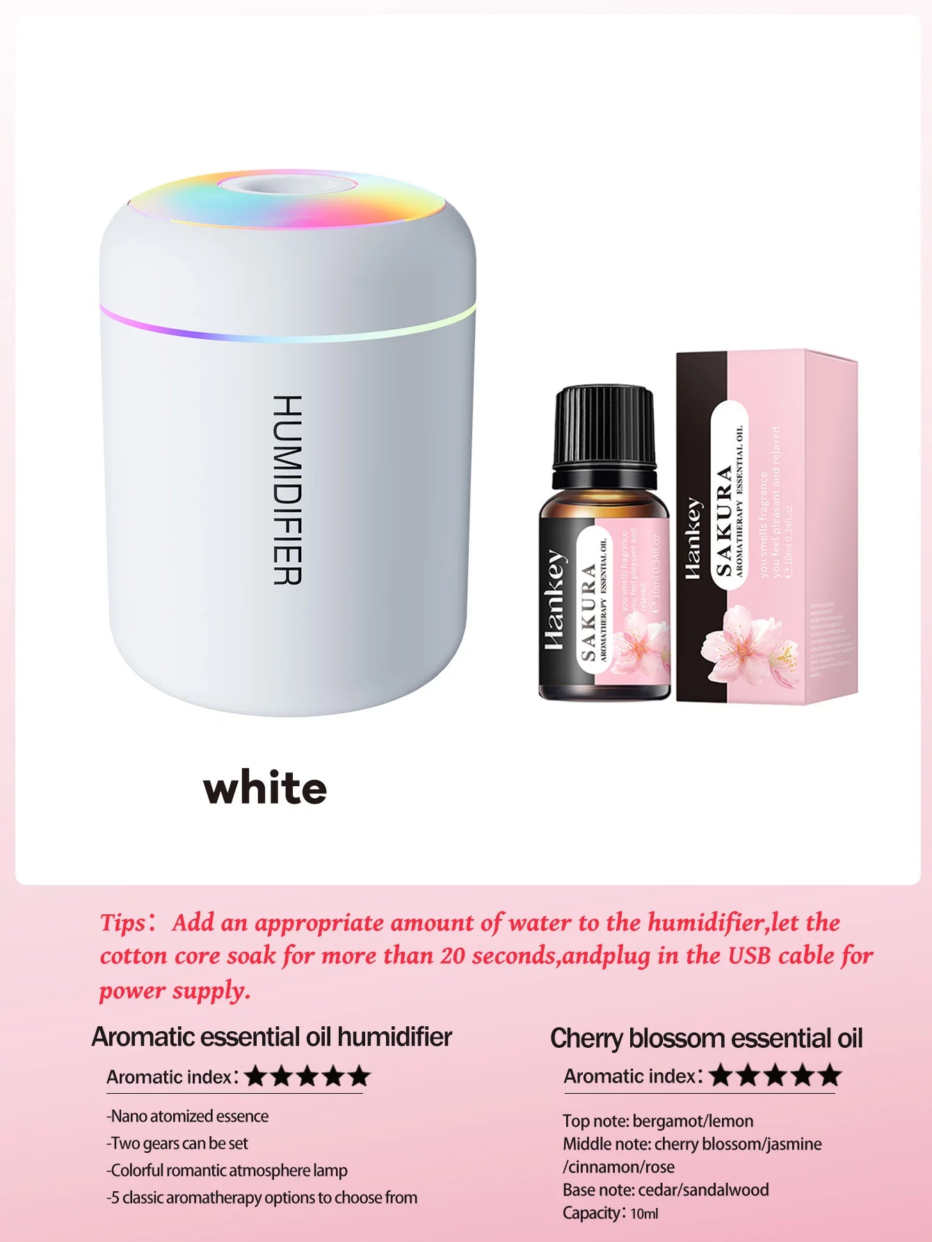 180ML Mini Air Humidifier USB Electric Aroma Diffuser Essential Oil Purifier Aromatherapy Mist Maker Lights For Car Home Bedroom