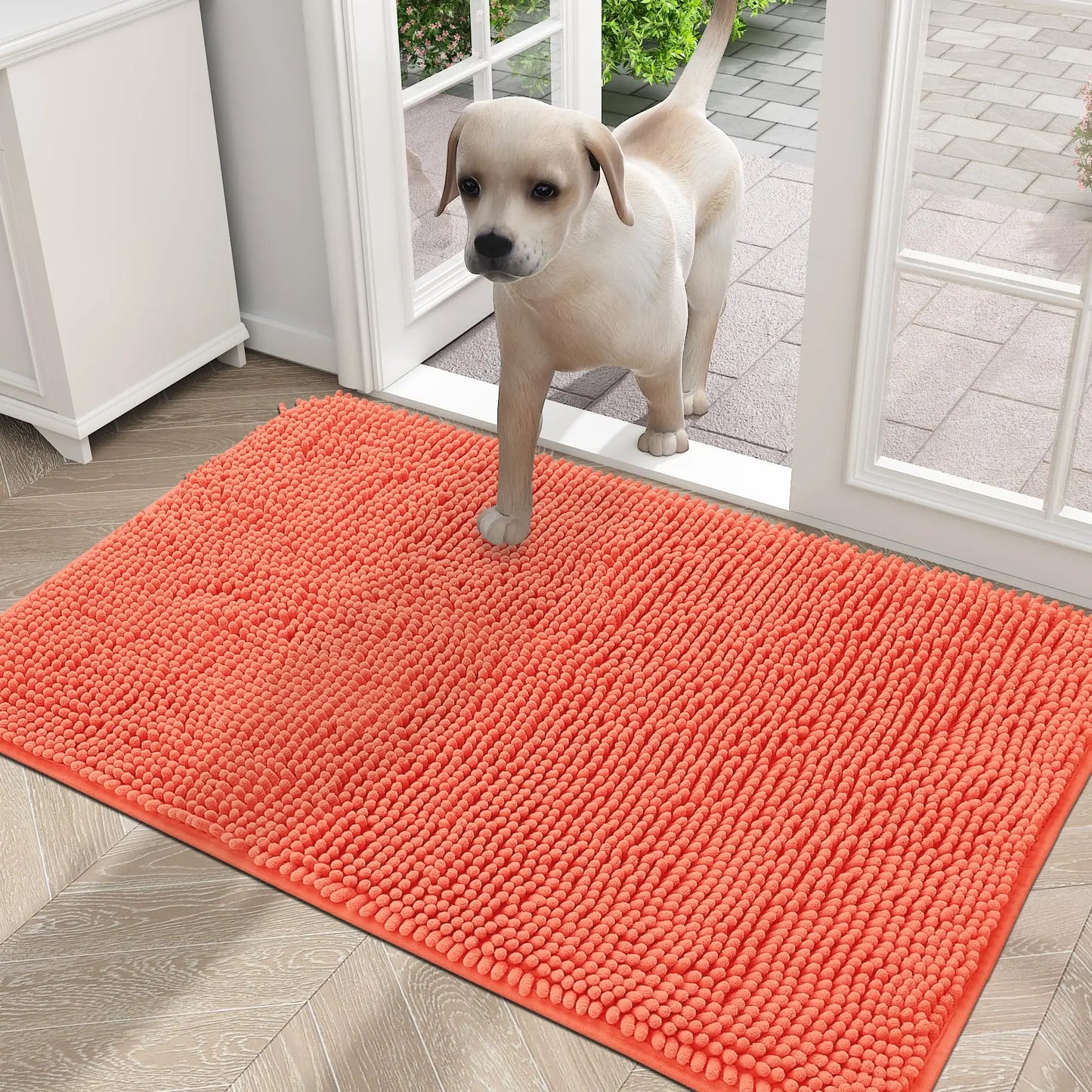 Olanly Dogs Entry Indoor Door Mat Dirt Absorbent Non-Slip Washable Mat Quick Dry Microfiber Mud Mat Dog Door Mat For Muddy Paws