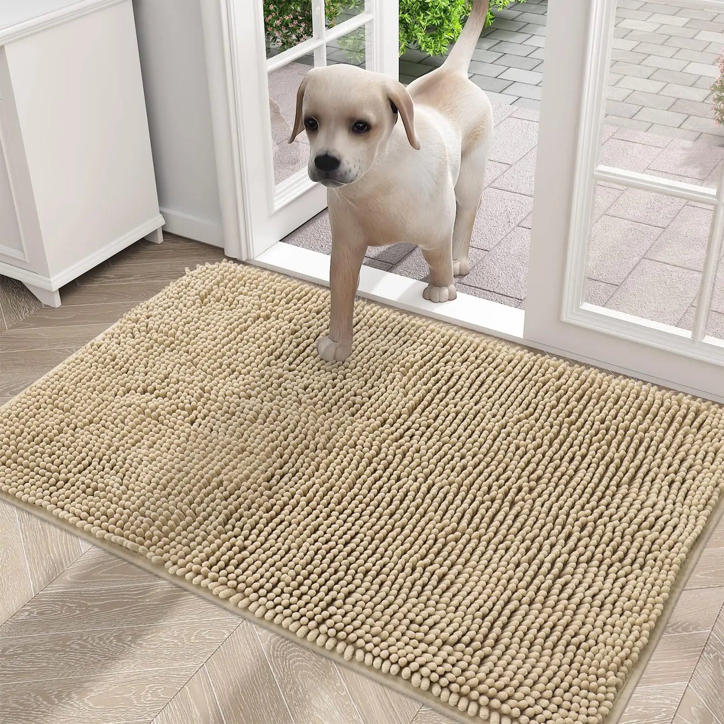 Olanly Dogs Entry Indoor Door Mat Dirt Absorbent Non-Slip Washable Mat Quick Dry Microfiber Mud Mat Dog Door Mat For Muddy Paws