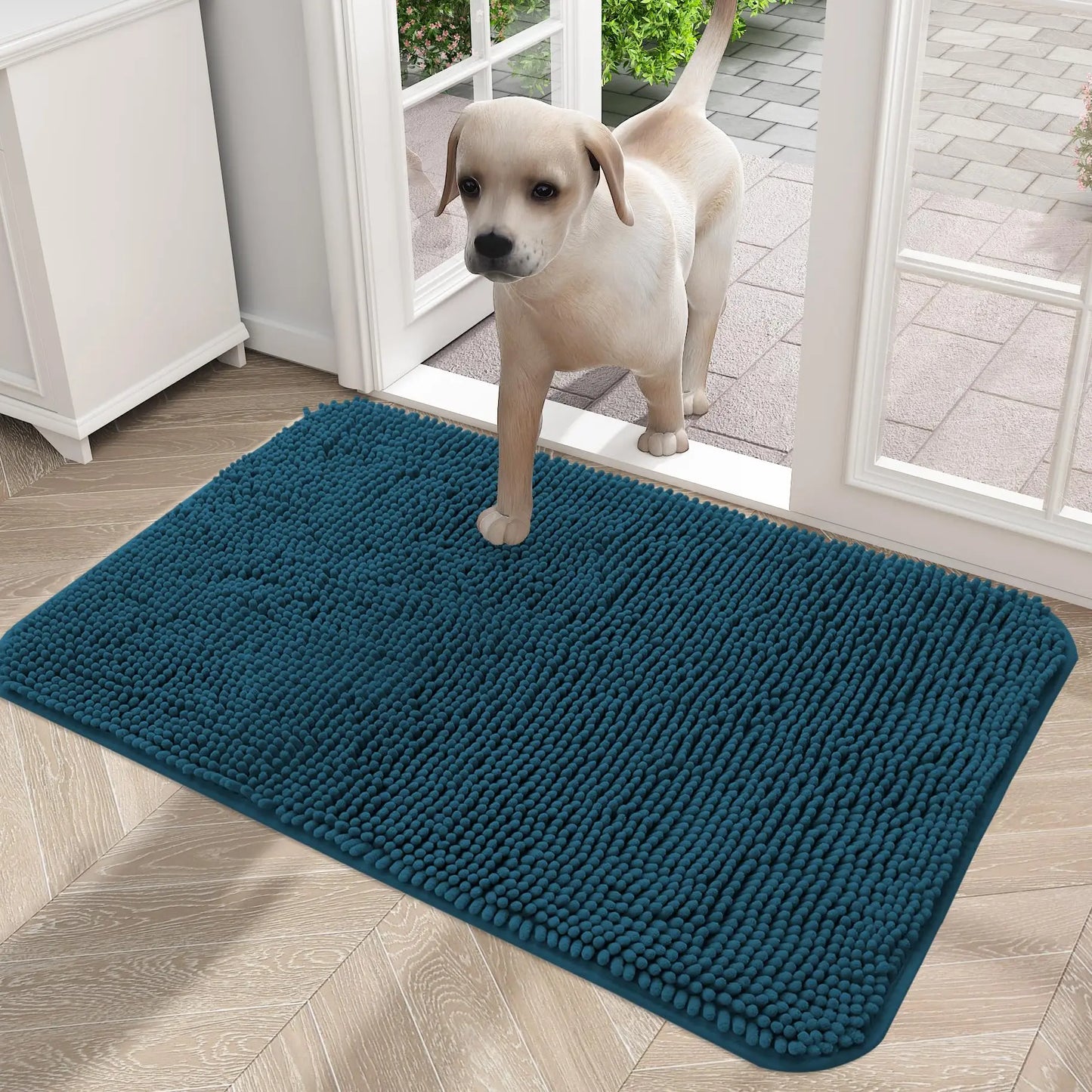 Olanly Dogs Entry Indoor Door Mat Dirt Absorbent Non-Slip Washable Mat Quick Dry Microfiber Mud Mat Dog Door Mat For Muddy Paws