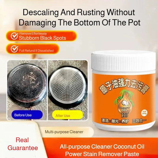 Household Coconut Oil Power Stain Remover Stainless Steel Cookware Polishing Cleaner Multi-Purpose Strong Decontamination Paste