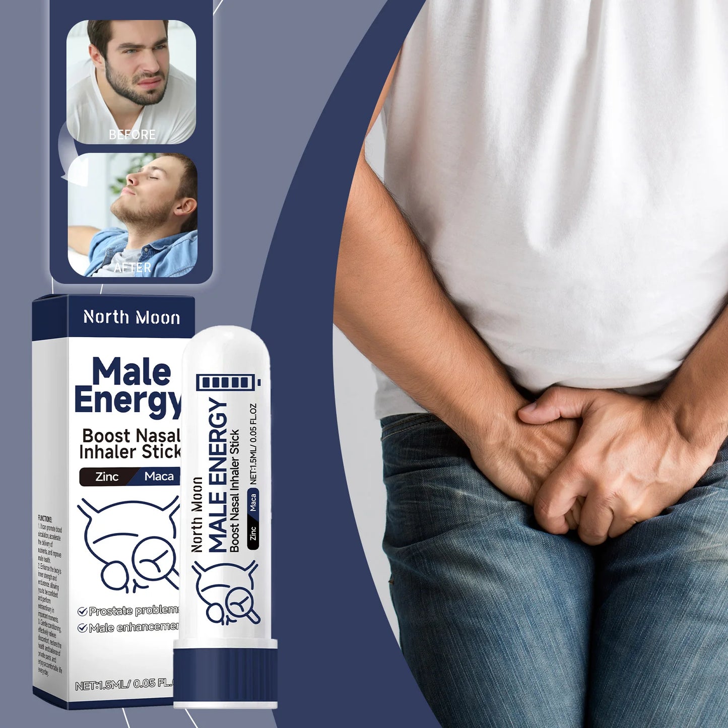 Men's Nursing Nasal Sniffing Stick Gentle Care Daily Nutrition Body Comfortable Inhalation Nasal Sniffing Stick jq&st