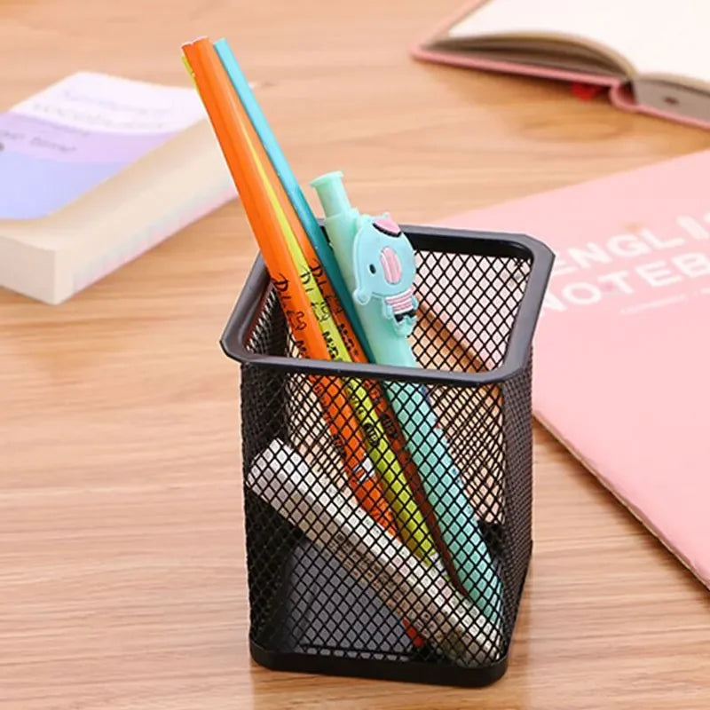 Desk Storage Tame Office Supplies Clutter Fast Black Mesh Desk Organizer Kawaii Pen Holder Stationery Organizer Office Supplies