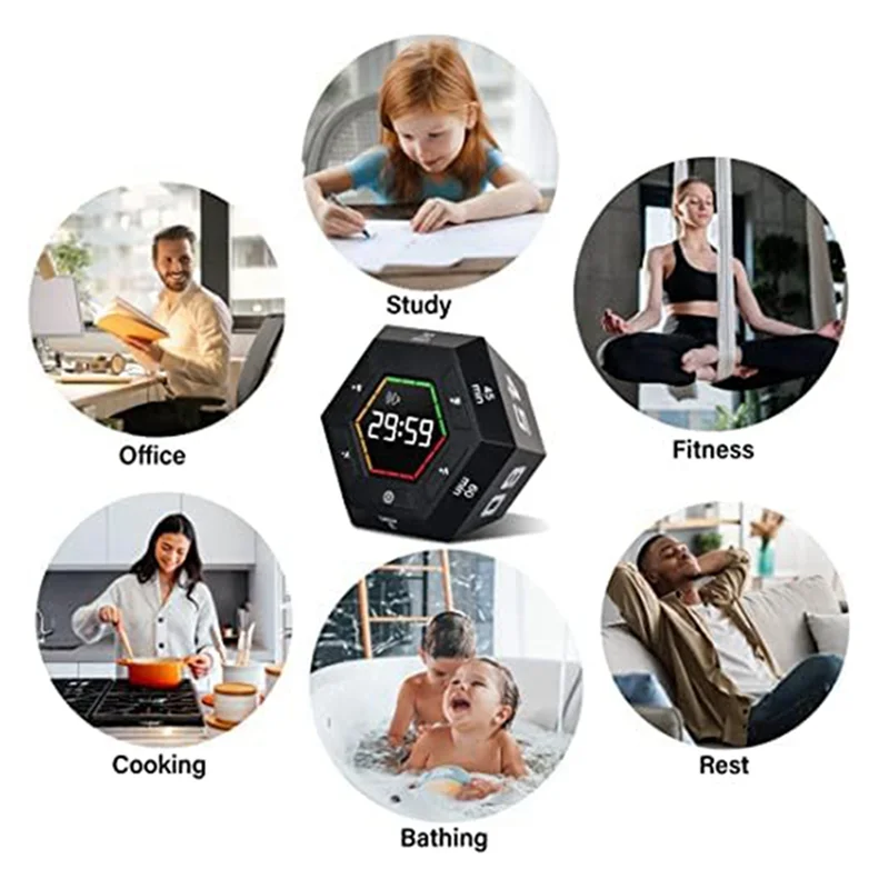 Sale Pomodoro Timer, Productivity Timer,3, 5, 15, 30, 45, 60 Minute Preset Smart Countdown Timer, Time Management Tool